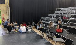 Maja, Elisabeth, Amelie, Sam, Maya, Leonie, Ever, Gina und Joanna beim Abschlussworkshop